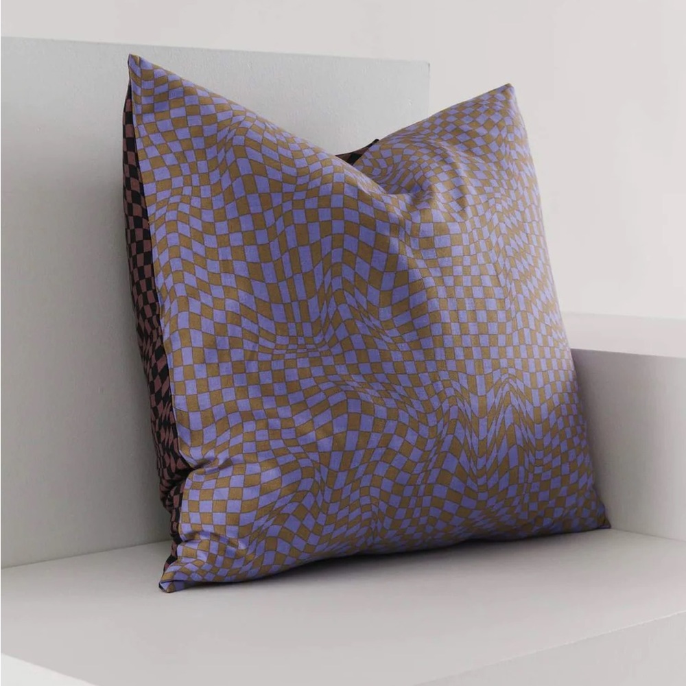 Baggu Throw Pillow Case Trippy Checker Print